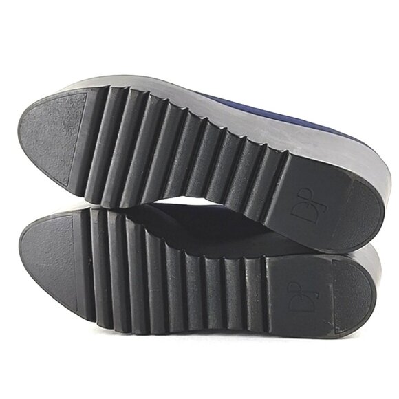 Donald Pliner Women's Cape Blue Black Wedge Platform Shoes Stretch Size 7.5M - Picture 12 of 16